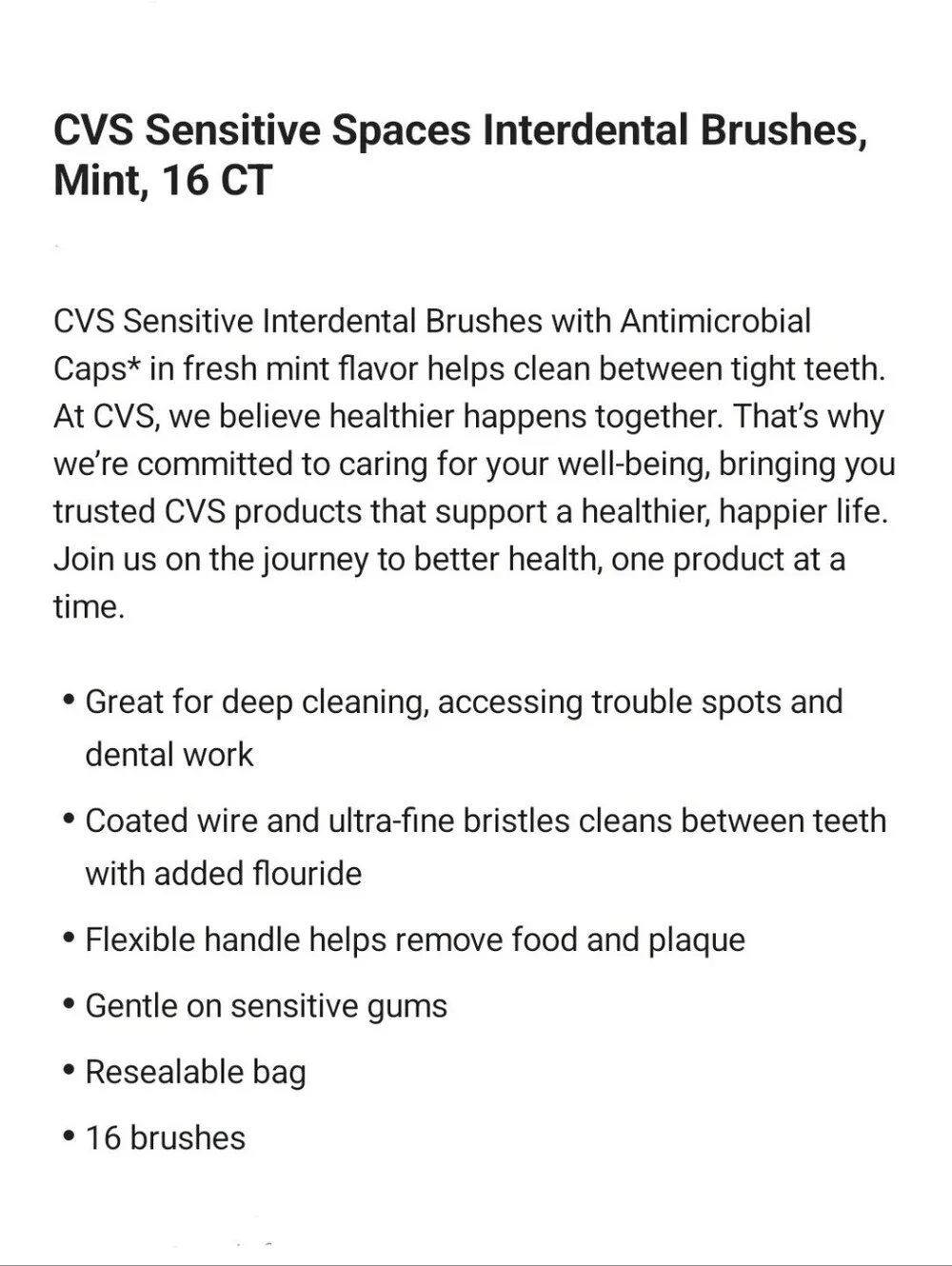 ⭐4/$15 CVS Sensitive Interdental Brushes